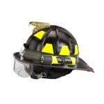 Rubber strap on a helmet